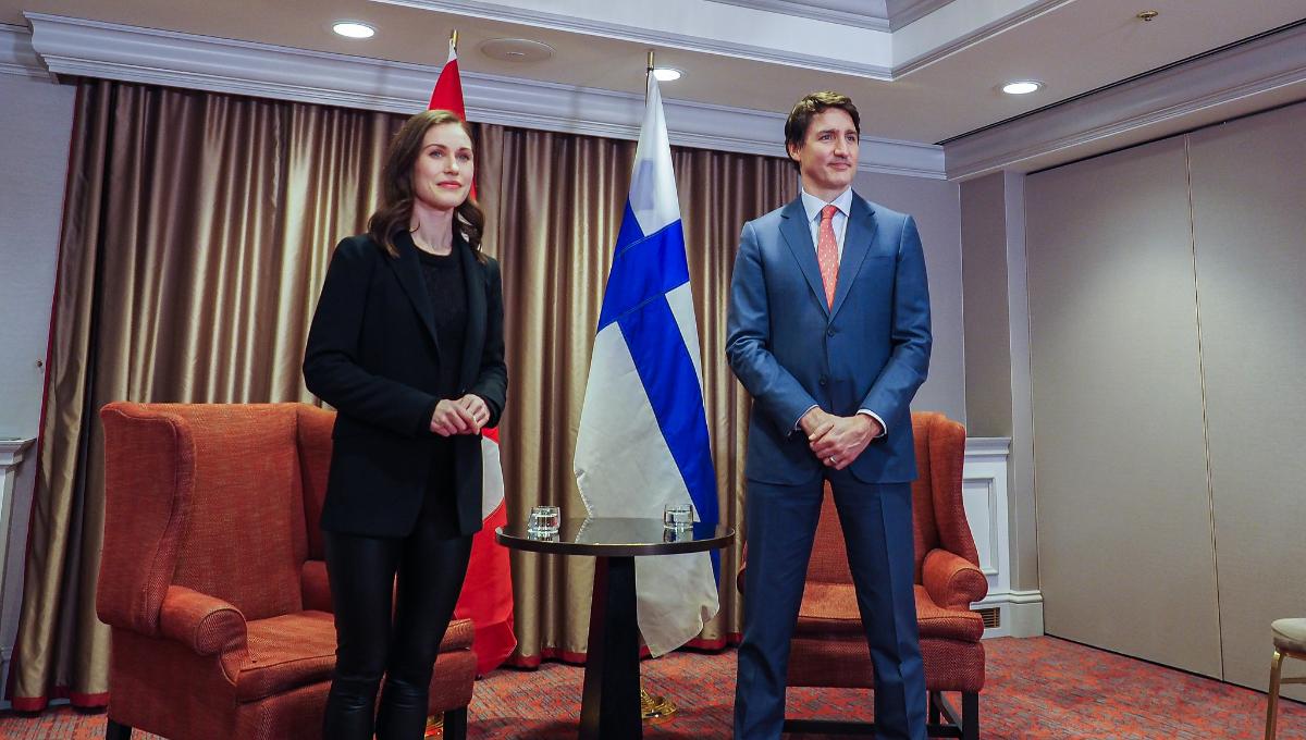 Pääministeri Marin ja Kanadan pääministeri Trudeau Brysselissä